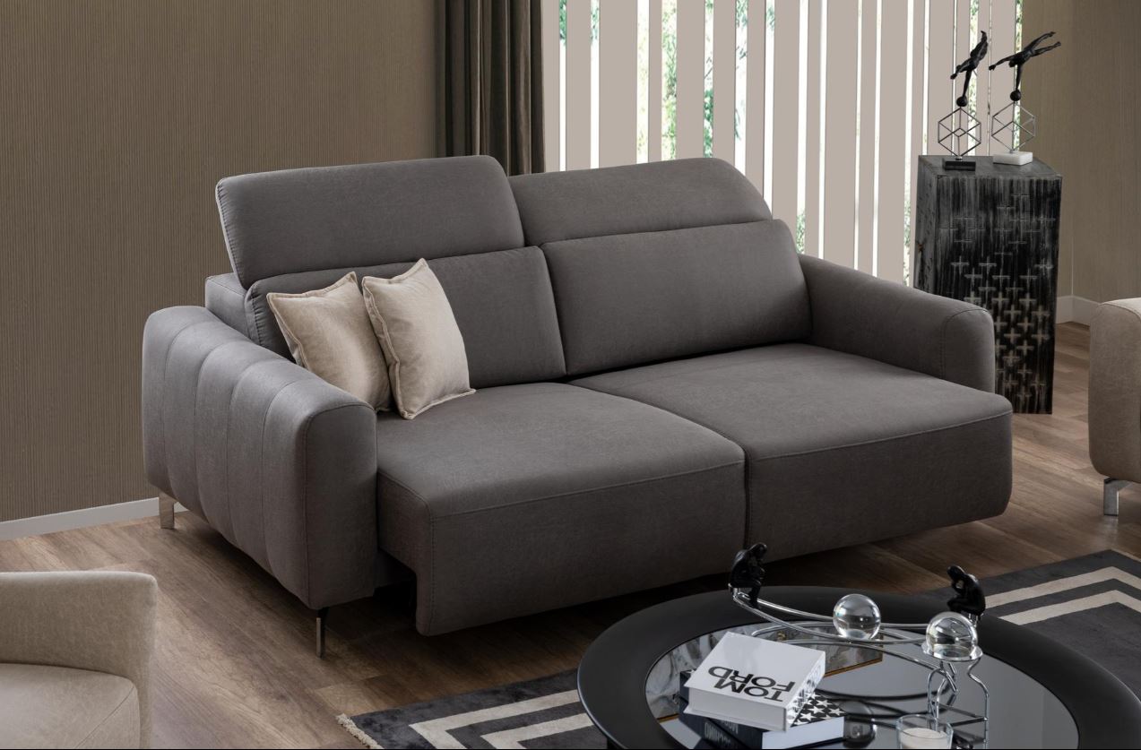 Триместен разтегателен диван «Burgaz» + електрически механизъм, 2 декоративни възглавници, ширина 220см