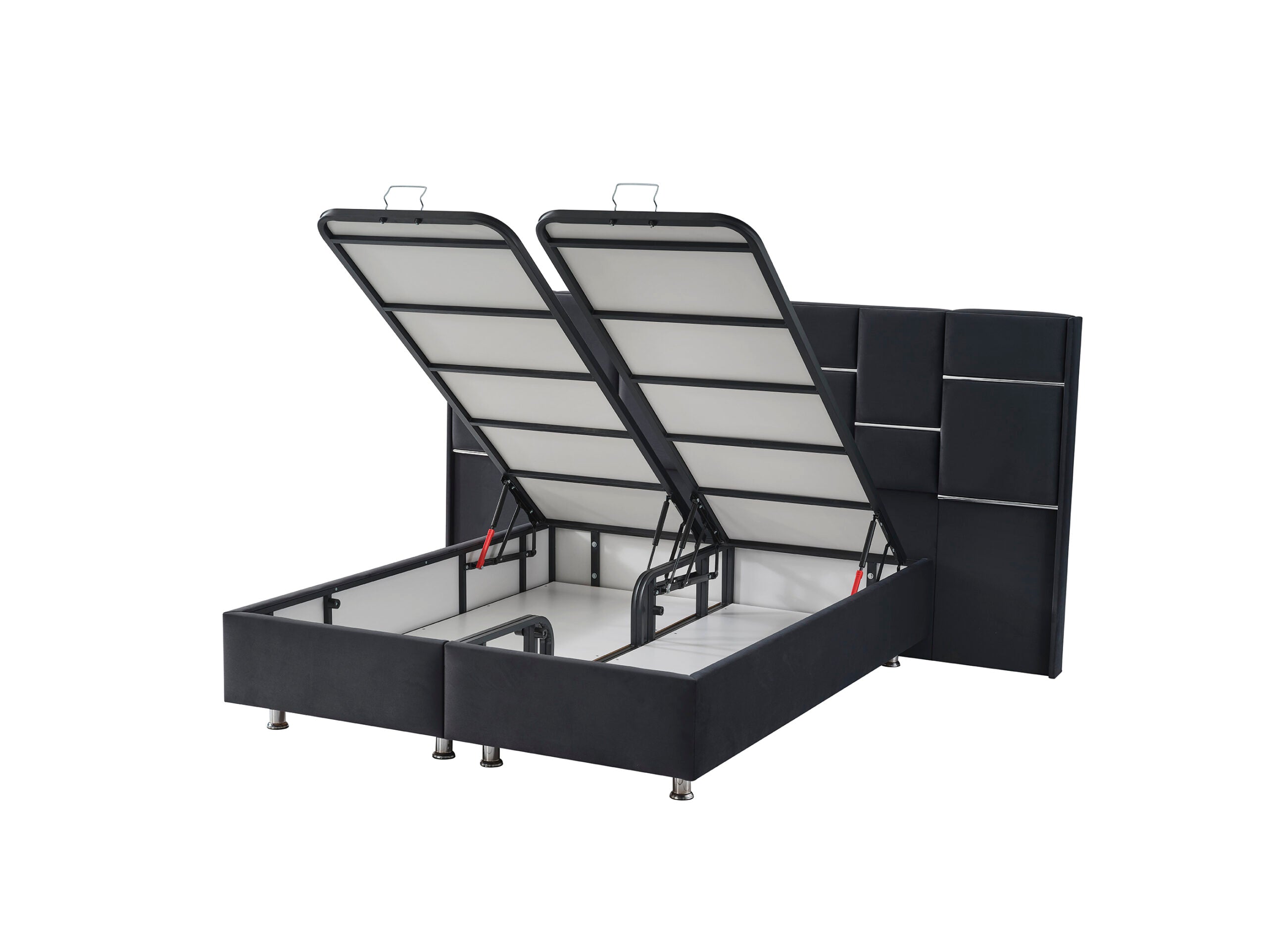 Тапицирано легло «Klas» + Матрак и табла - с място за съхранение, повдигащ механизъм, система за безшумно затваряне