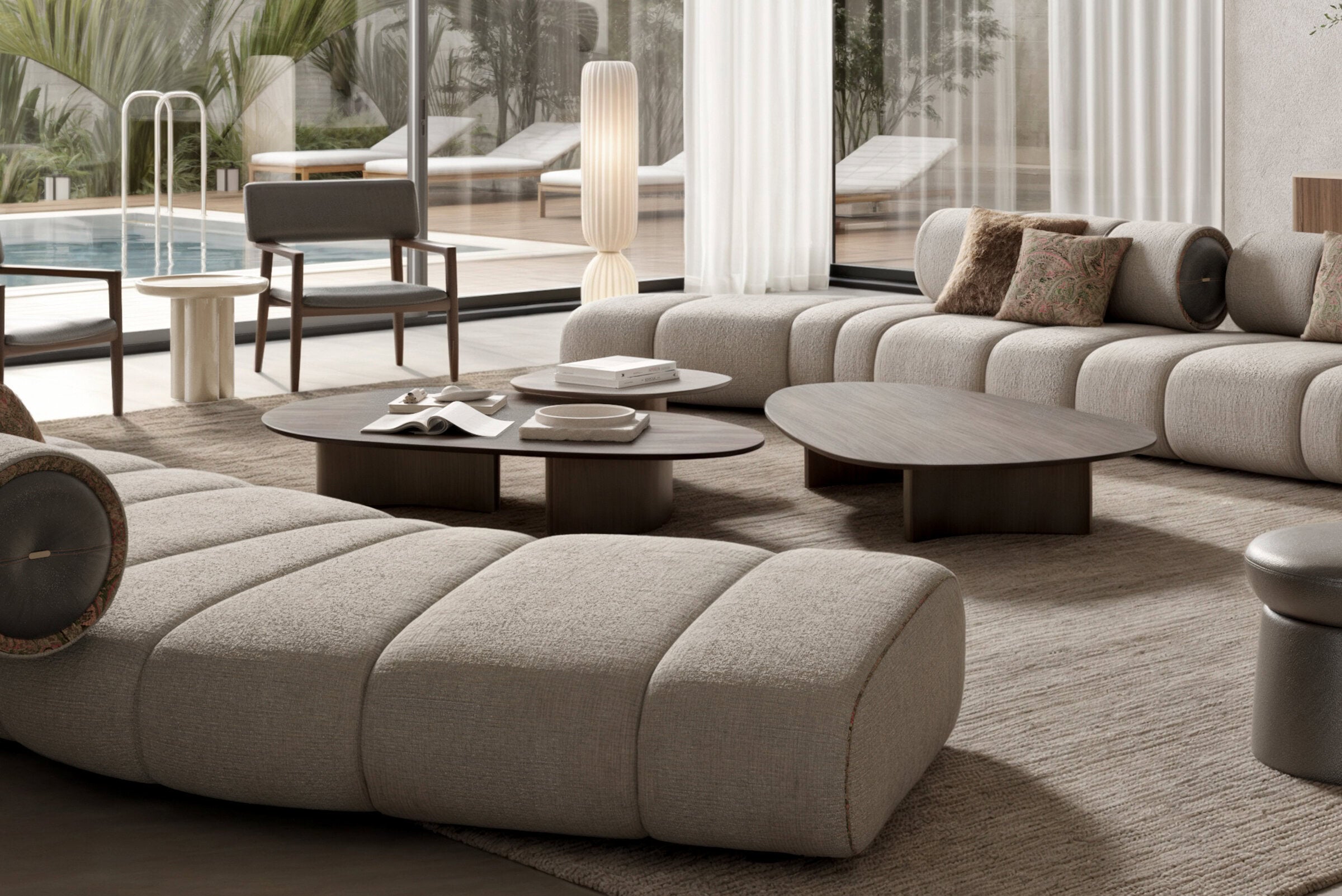 Холна маса «Lava Walnut» с естествен фурнир, размер 160х27х105см