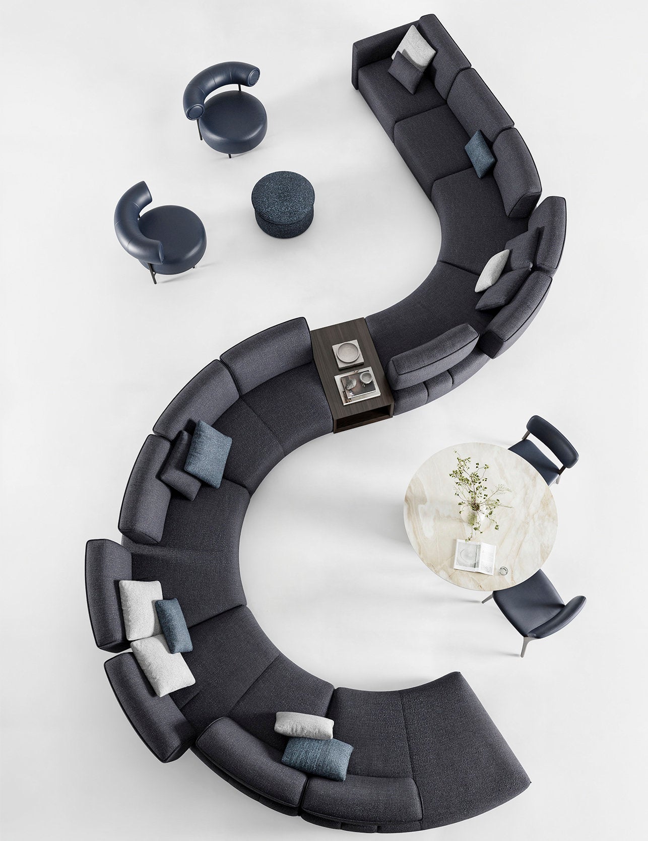 96 готови конфигурации на модулен разтегателен диван «Le Mans Comfort»