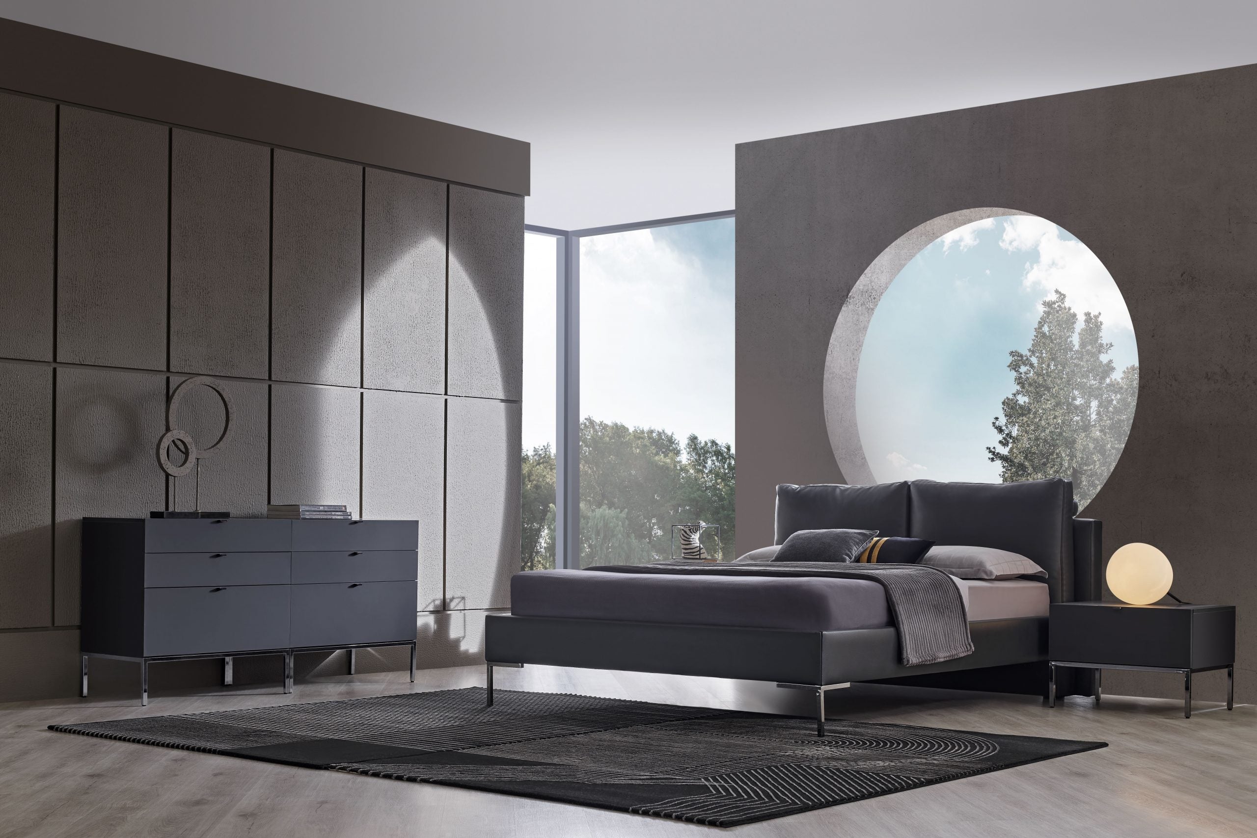 Тапицирано легло «Legato Black» + табла