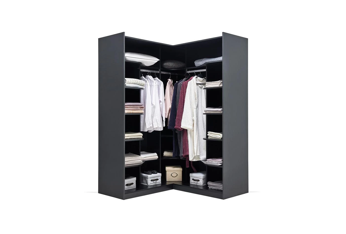 Ъглов гардероб «Legato Black» - ширина 152см