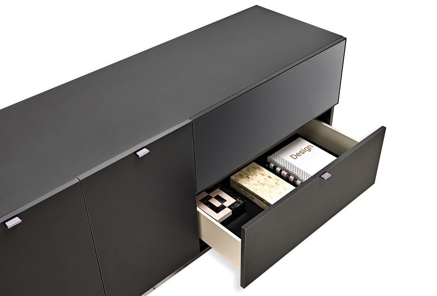 Бюфет «Legato Black» с чекмедже, размер 160х81х48см