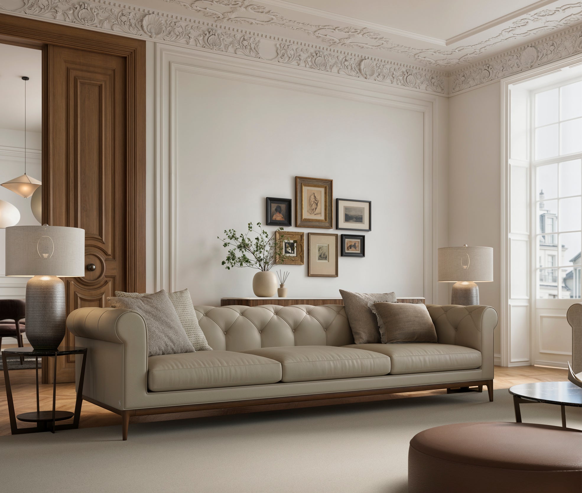 Четириместен диван «Lincoln» + декоративни възглавници, ширина 276см