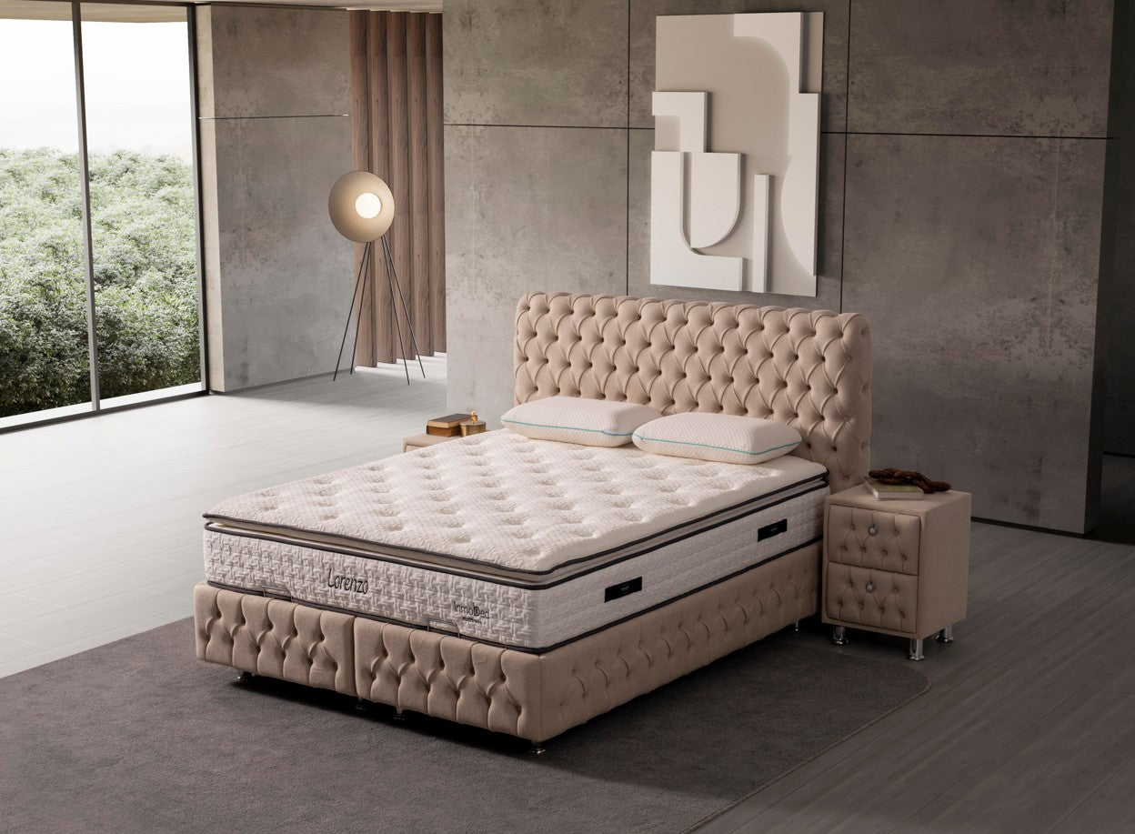 Тапицирано легло «Lorenzo» + Матрак и табла - с място за съхранение