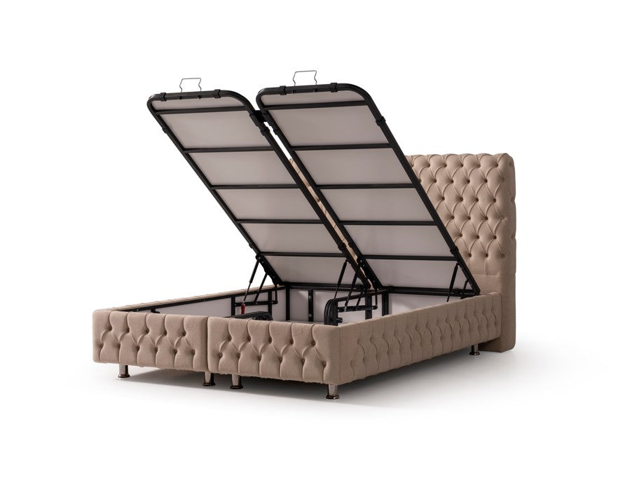 Тапицирано легло «Lorenzo» + Матрак и табла - с място за съхранение