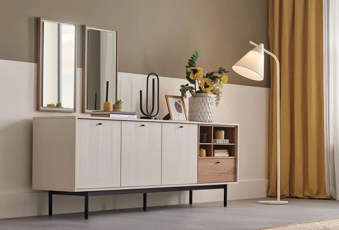 Бюфет «Loreto» с чекмедже и рафтове, размер 200х84х48см