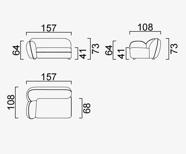 10 модула за модулен диван «Icona» + конзолна масичка, лежанка