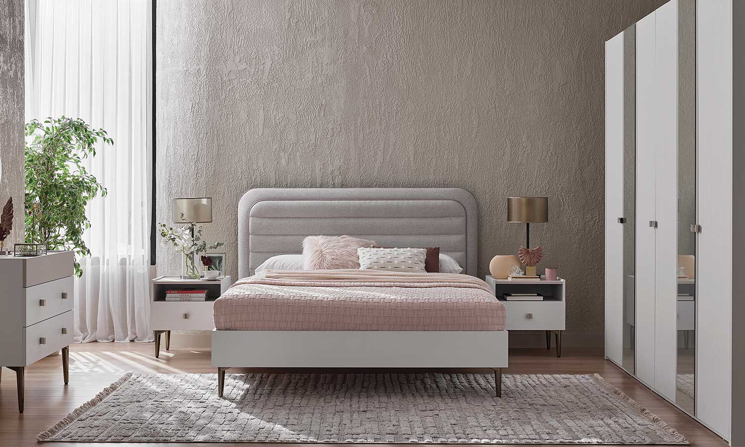 Тапицирано легло «Lumina» с място за съхранение, повдигащ механизъм