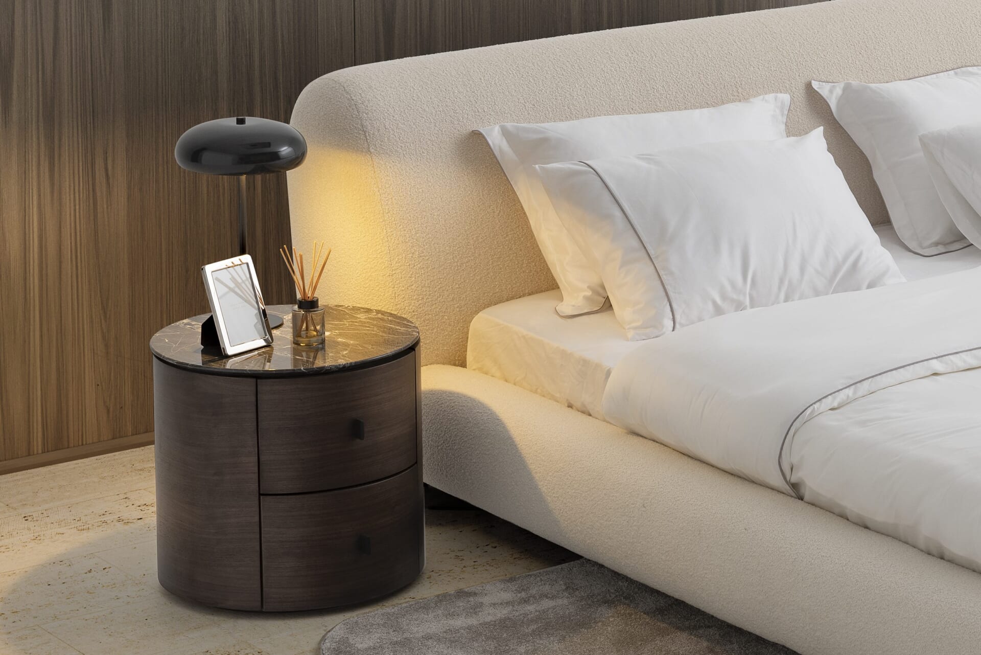 Нощно шкафче «Naya» + две чекмеджета, естествен фурнир, размер 52х48х52см