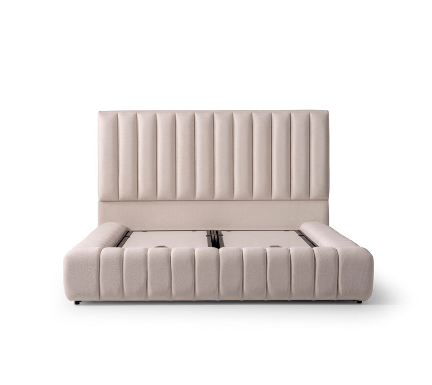 Тапицирано легло «Nova» + Матрак и табла - с място за съхранение, повдигащ механизъм, система за безшумно затваряне