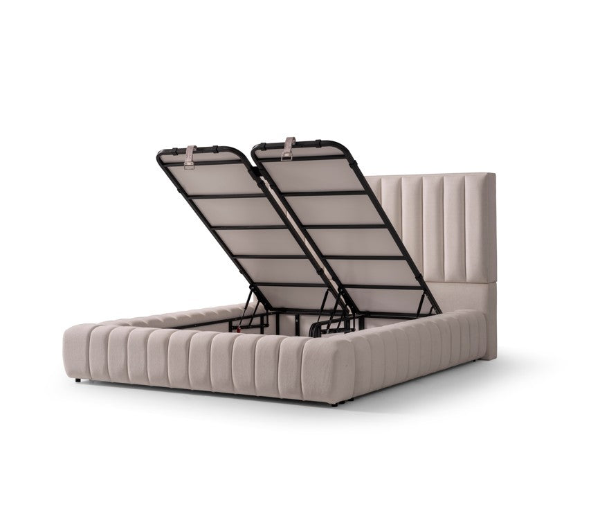 Тапицирано легло «Nova» + Матрак и табла - с място за съхранение, повдигащ механизъм, система за безшумно затваряне