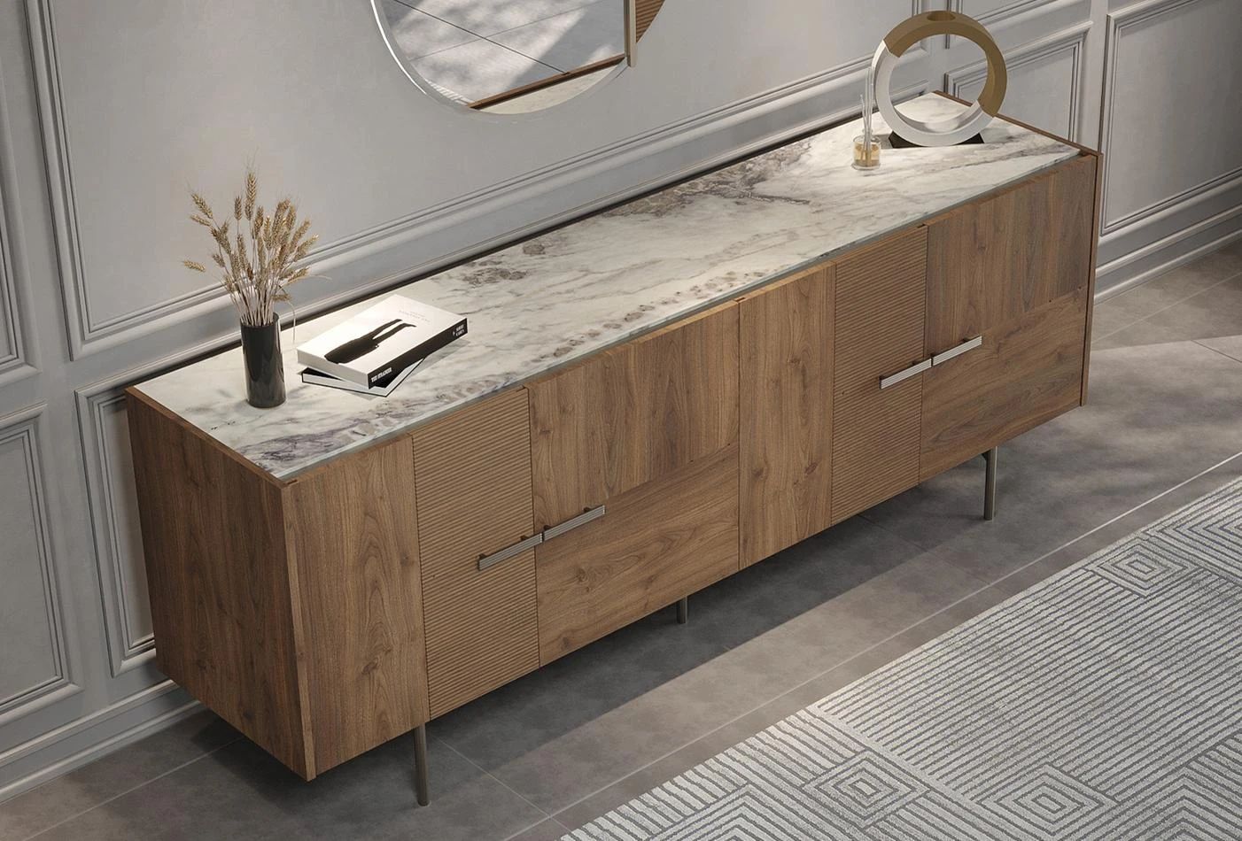 Бюфет «Pavia» с вътрешно чекмедже, размер 209х80х49см