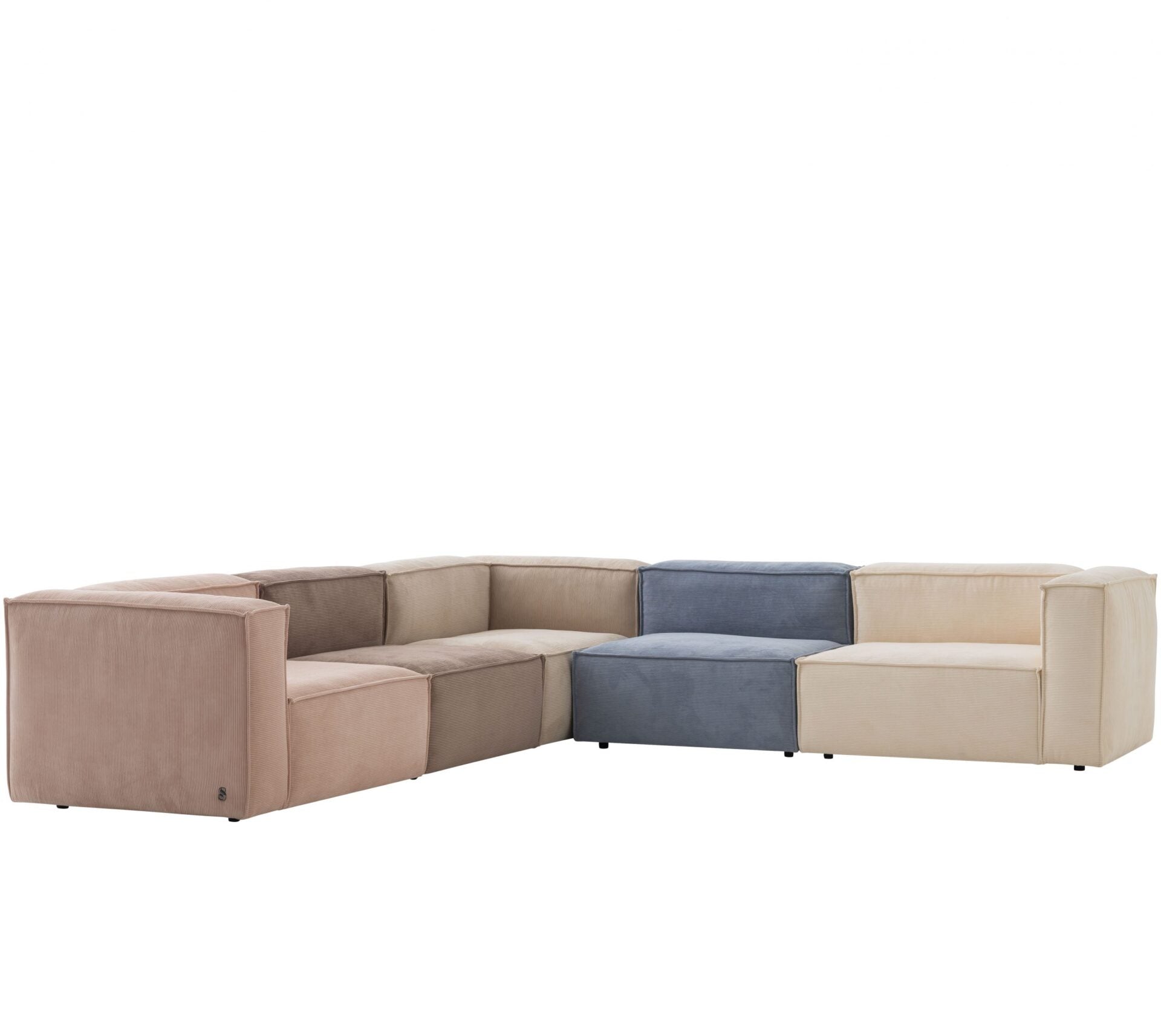 Ъглов диван «Plus Poufy Cookie» от серия Colorium, с декоративни възглавници, ширина 313см