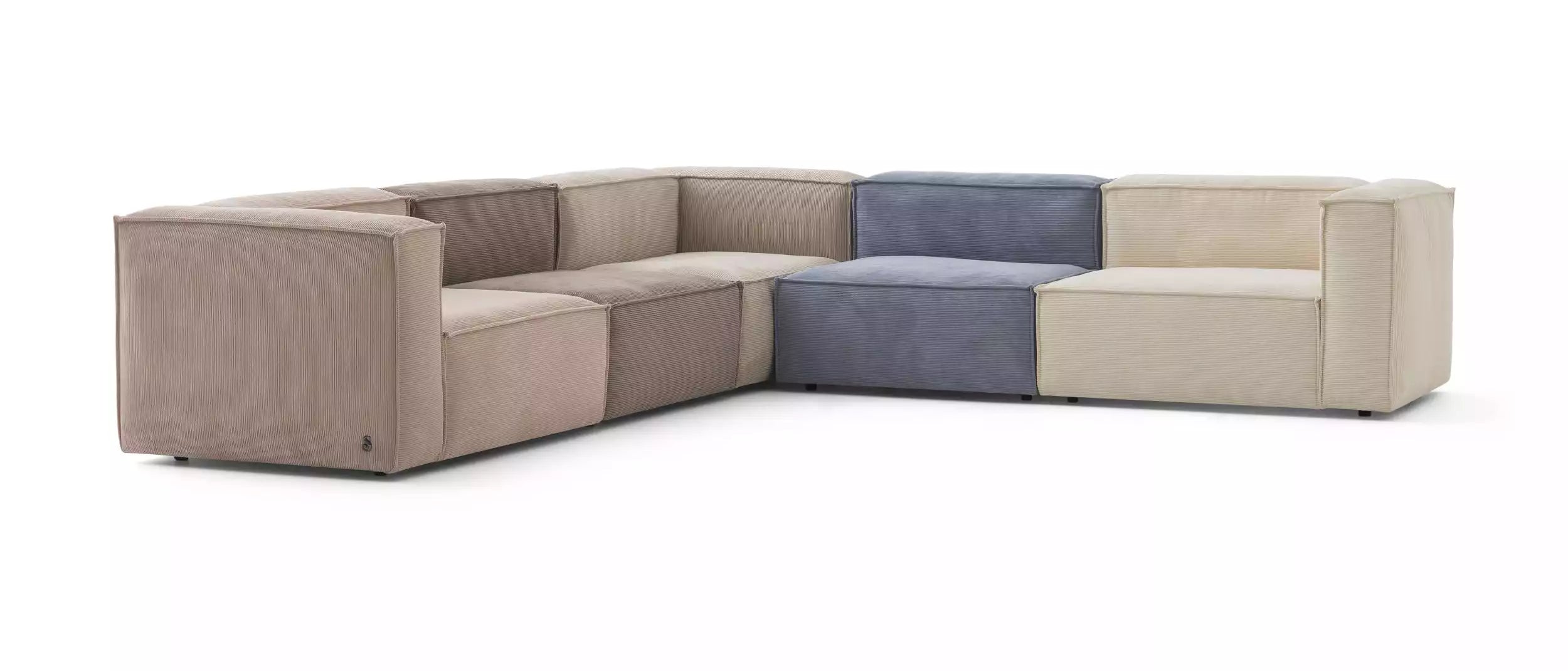 Ъглов диван «Plus Poufy Cookie» от серия Colorium, с декоративни възглавници, ширина 313см