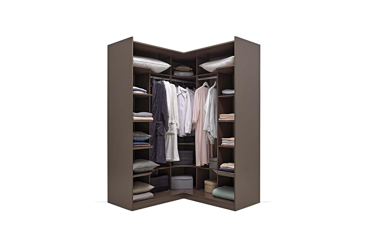 Ъглов гардероб Polka Dark Gray