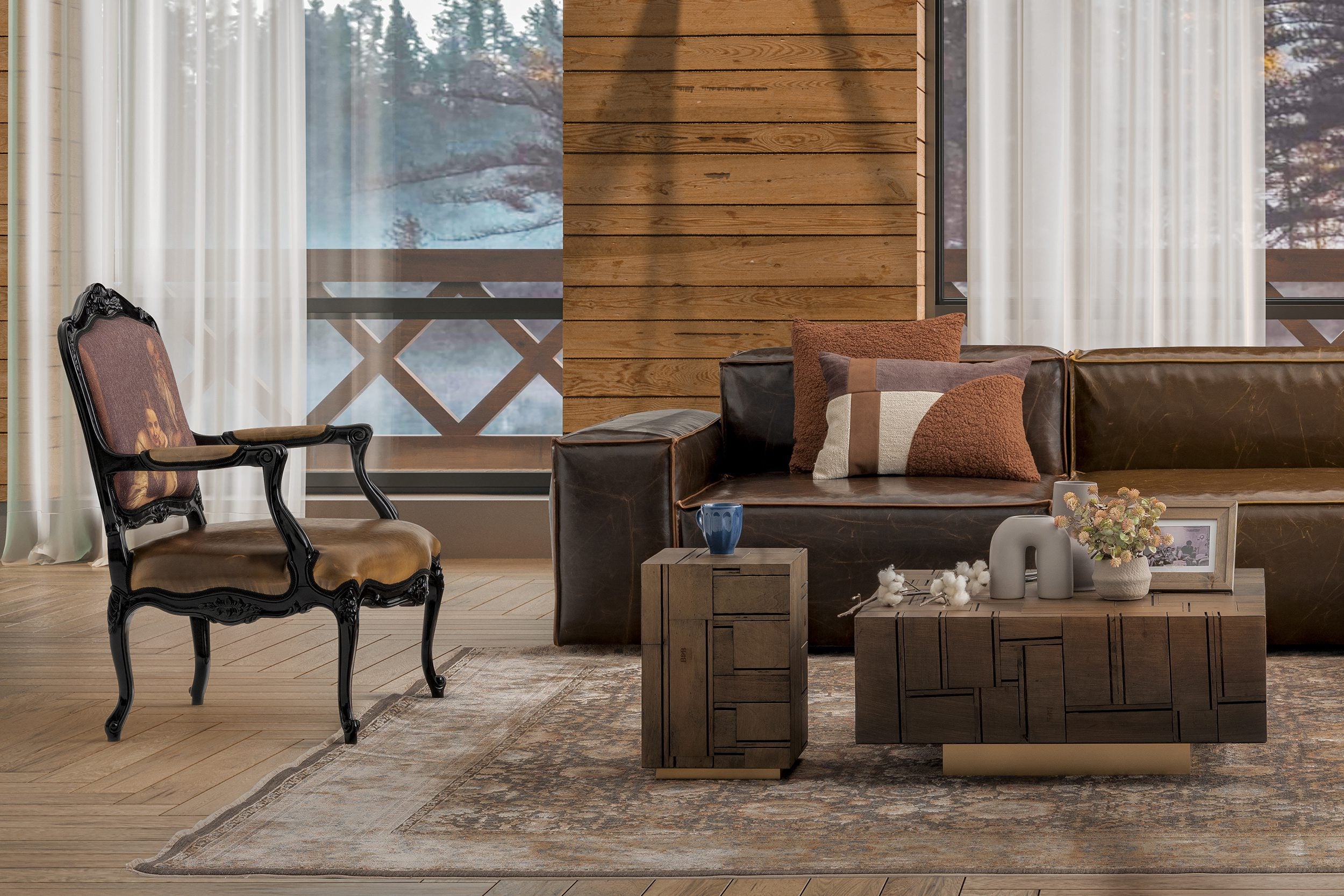 Ъглов диван «Plus Poufy Cosmos» от серия Colorium, с декоративни възглавници, ширина 350см