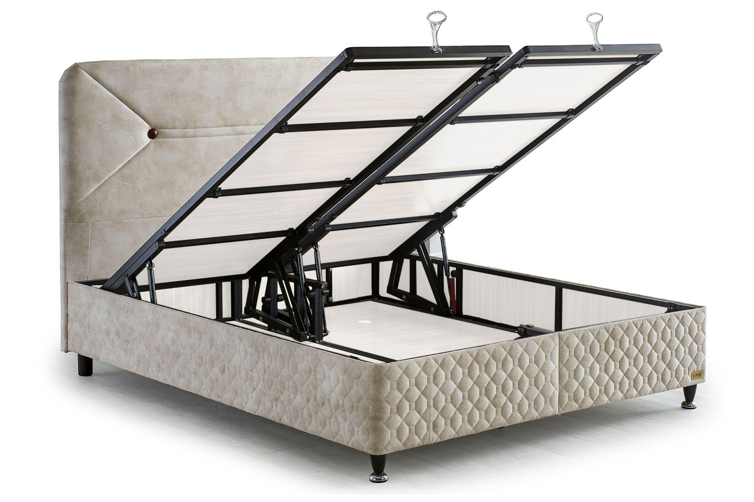 Тапицирано легло «Comfort Balance» + Матрак и табла - с място за съхранение, матрак с нанотехнология и термо свързани влакна