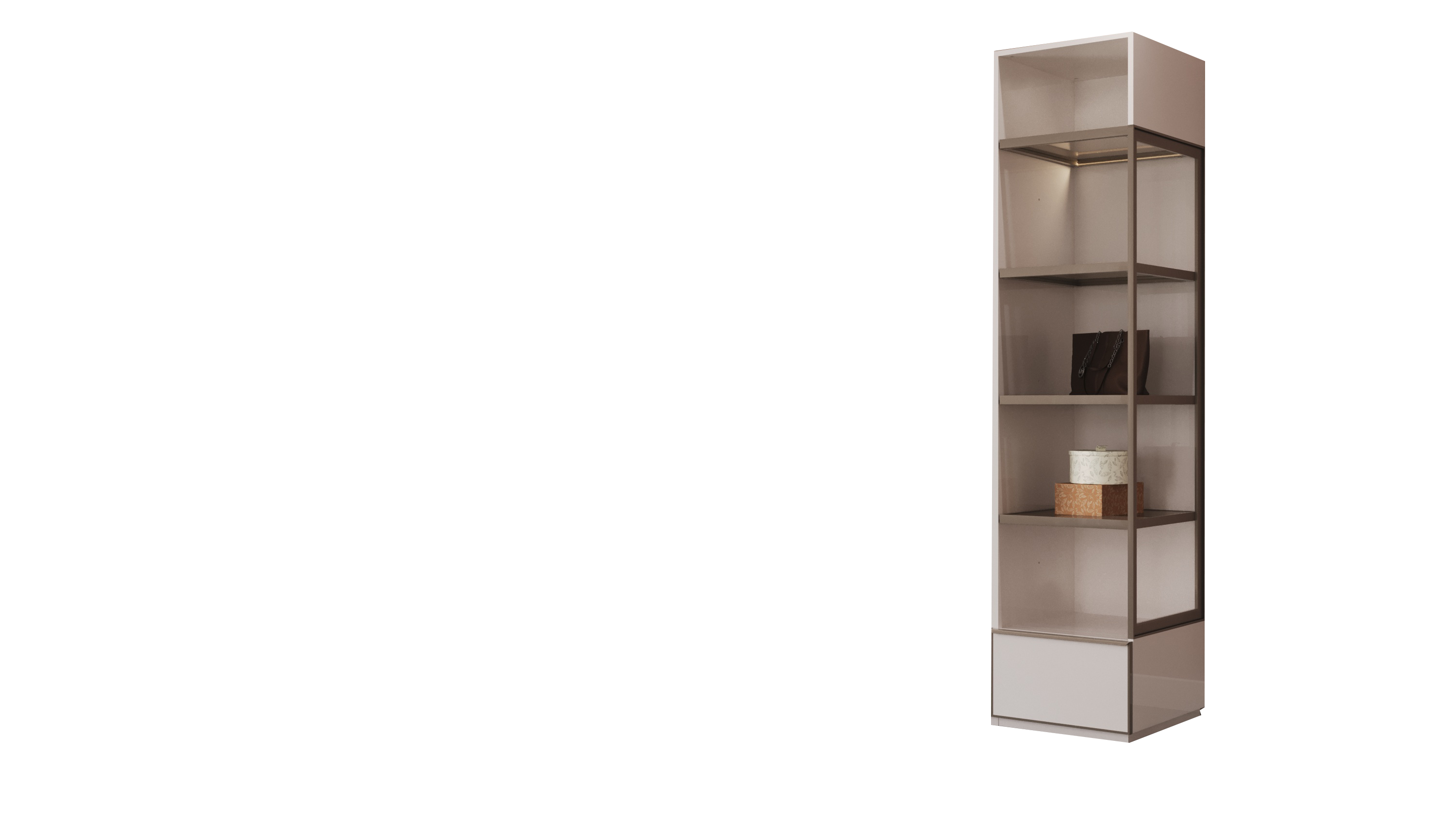 Модулен гардероб «Pamukkale» - 5 модула, с осветление, стъклени врати