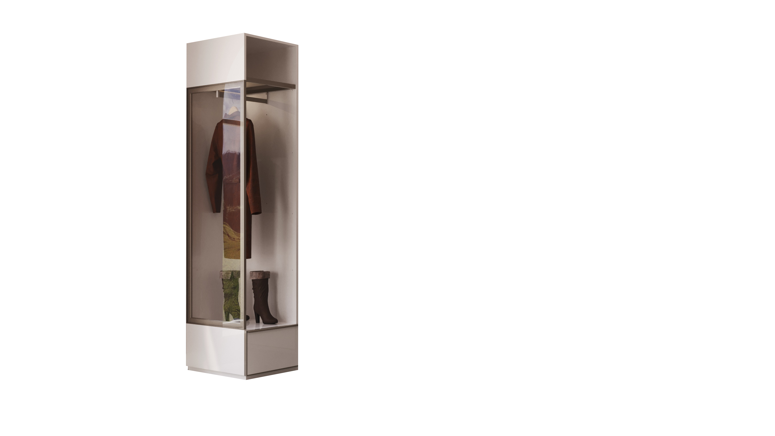 Модулен гардероб «Pamukkale» - 5 модула, с осветление, стъклени врати