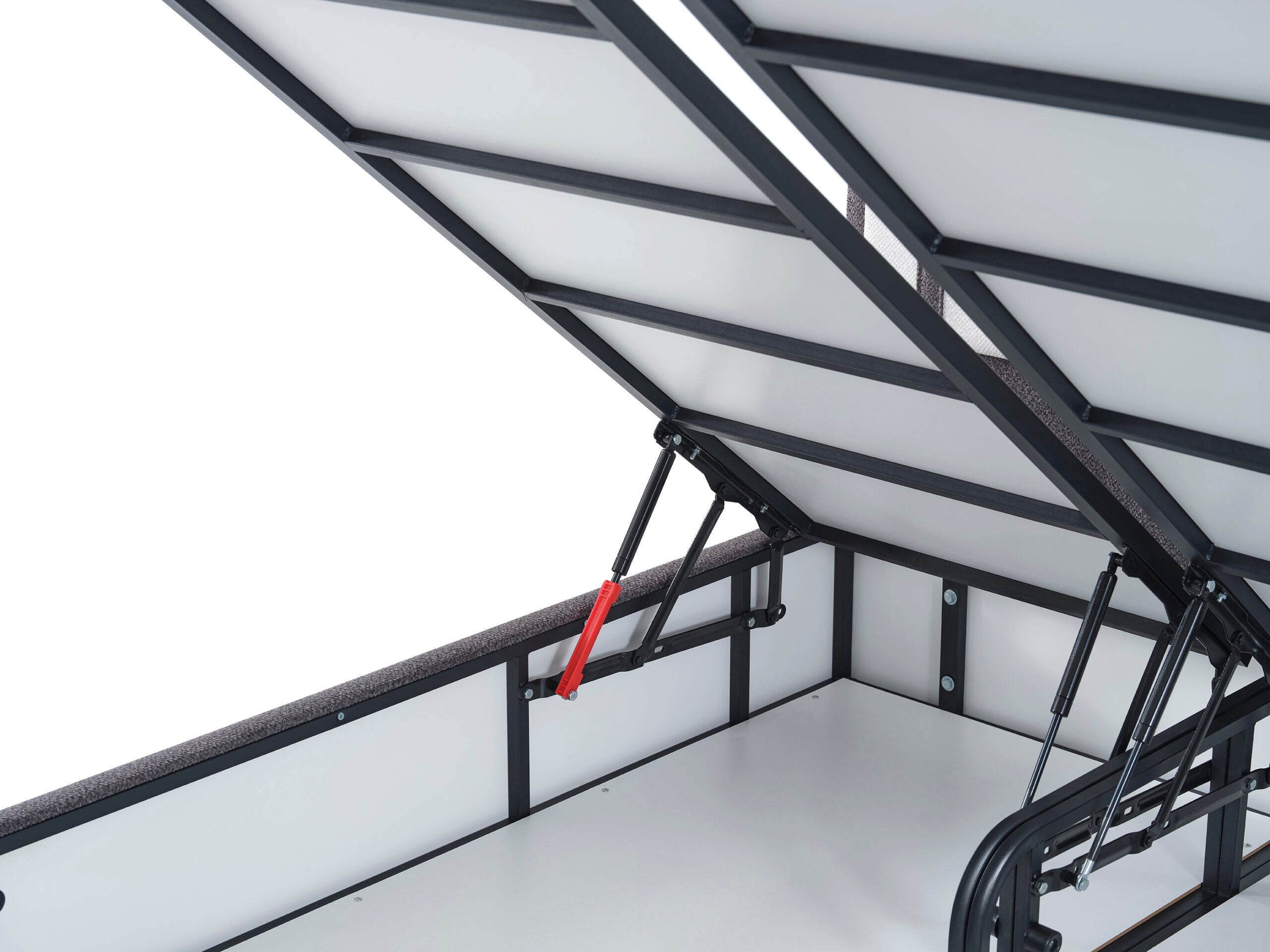 Тапицирано легло «Puffy» + Матрак и табла - с място за съхранение, повдигащ механизъм, система за безшумно затваряне