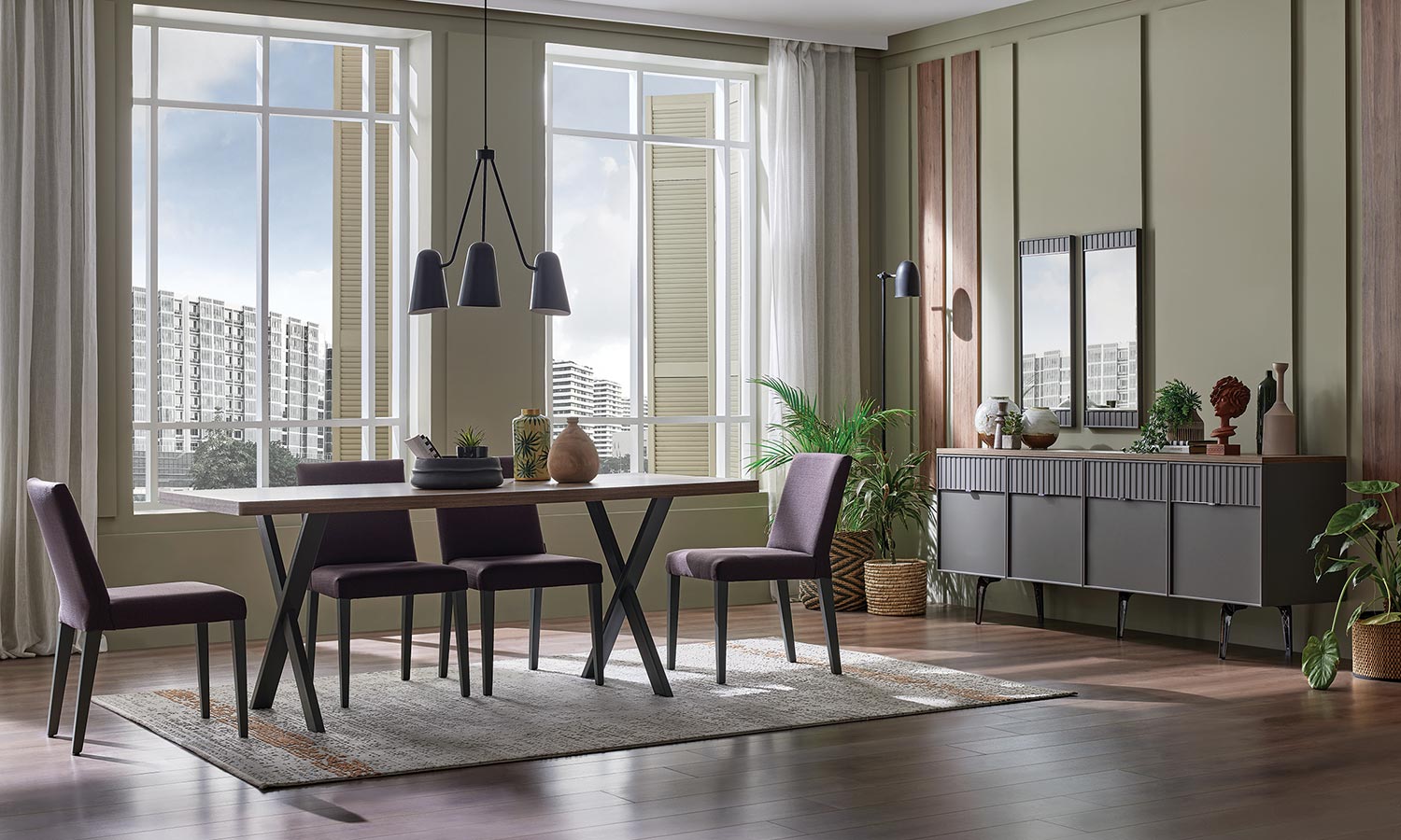 Tрапезна маса «Ravel Metal» с размер 189х76х90см