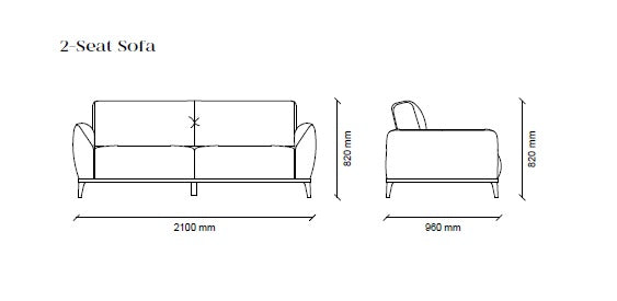 Двуместен диван «Cante» - ширина 210см