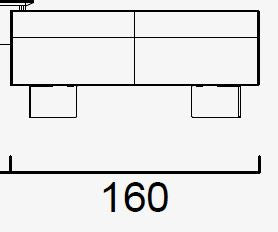 Тоалетка «Indiana» + чекмеджета с керамични чела, с естествен фурнир, размер 200х75х49см