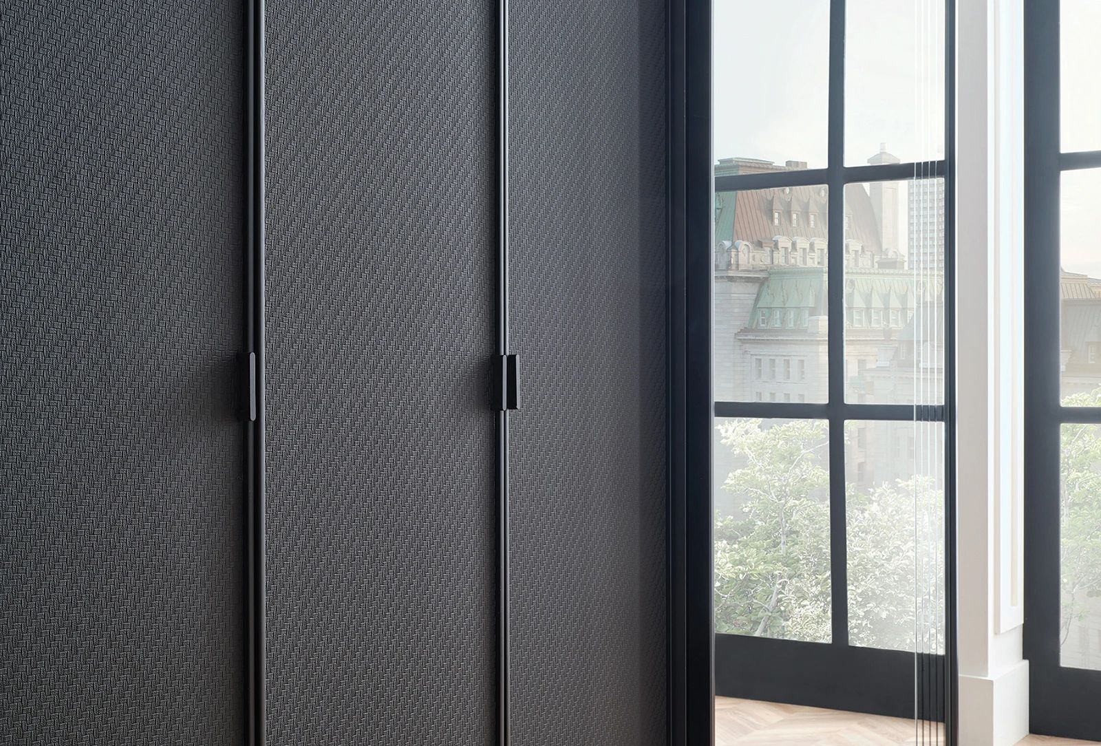 Гардероб с плъзгащи врати «Riga» с огледална врата, ширина 260см