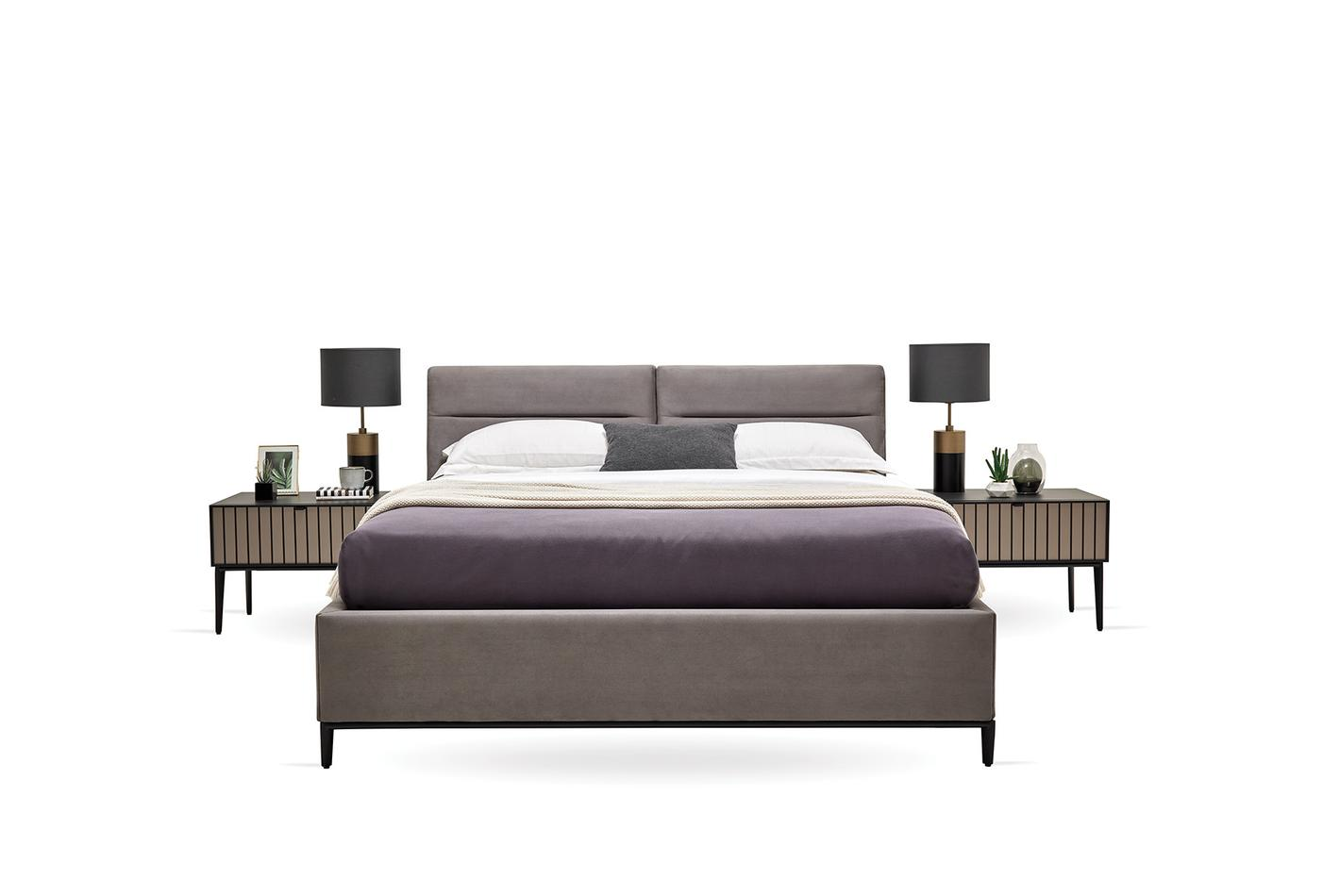 Тапицирано легло «Riga» + табла с механизъм за глава - с място за съхранение, повдигащ механизъм, система за безшумно затваряне