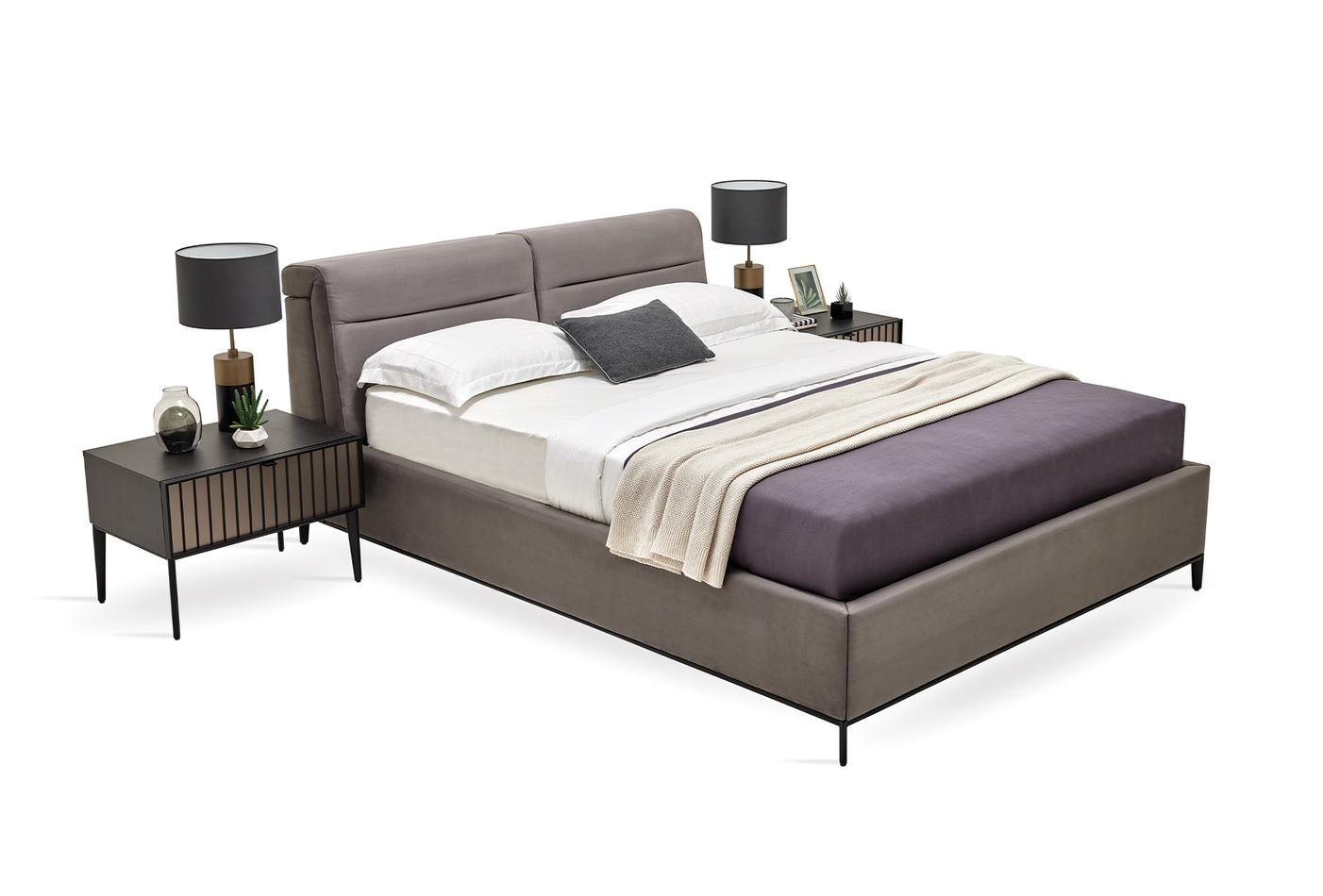 Тапицирано легло «Riga» + табла с механизъм за глава - с място за съхранение, повдигащ механизъм, система за безшумно затваряне