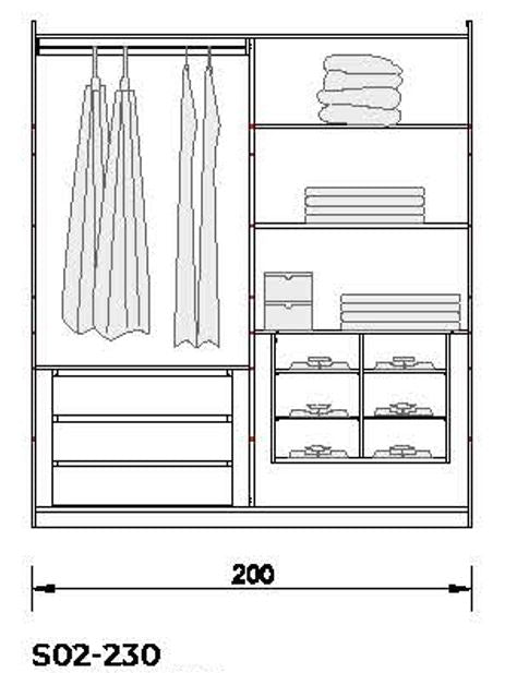 4 конфигурирани модула за гардероб «Alfa» с плъзгащи врати