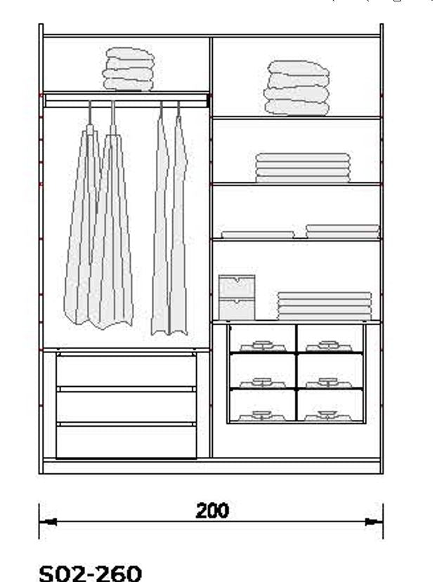 4 конфигурирани модула за гардероб «Alfa» с плъзгащи врати