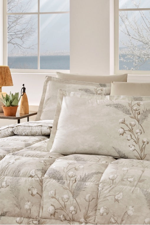 Единичен спален комплект «Algodon» с олекотена завивка, 4 части, памук ранфорс