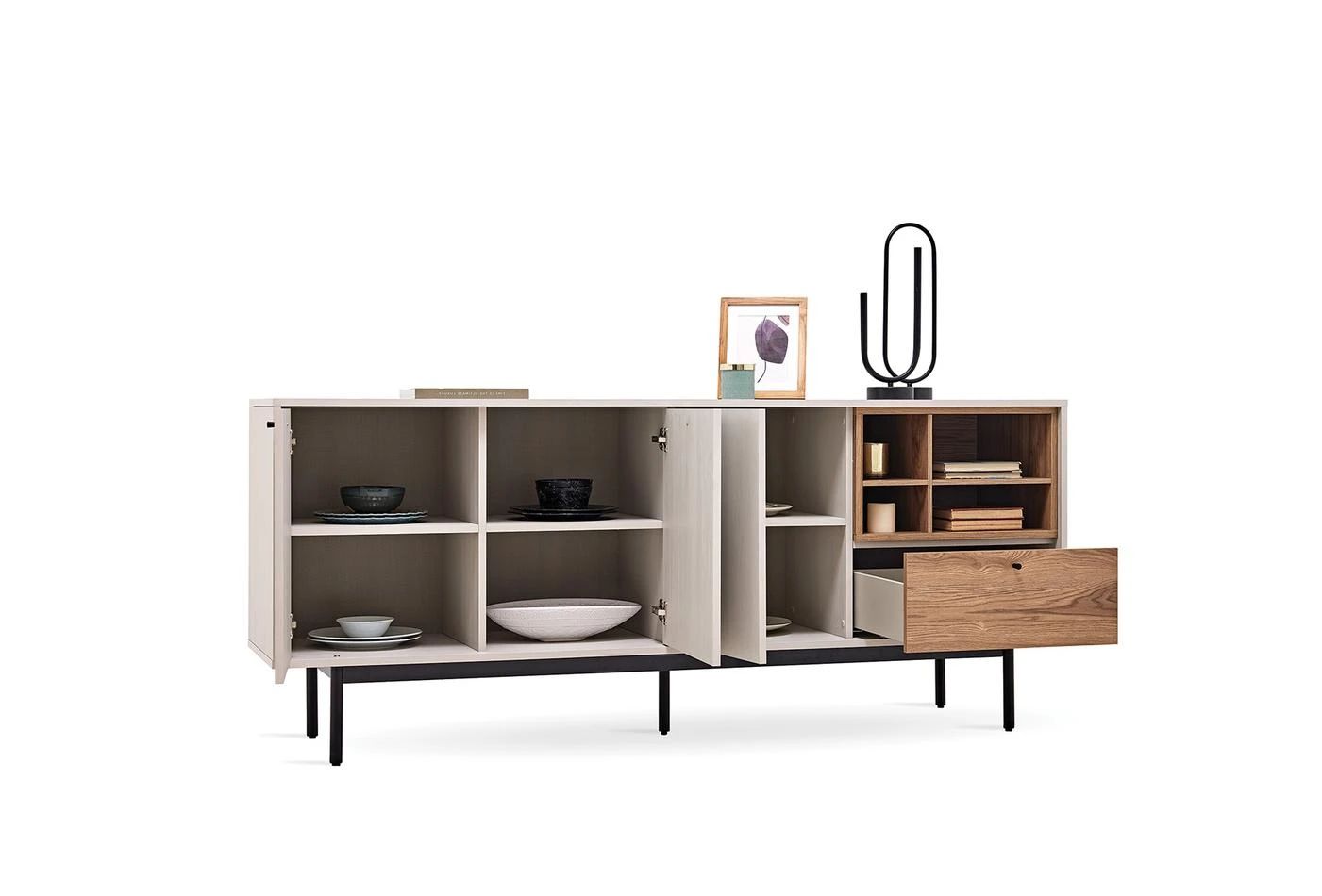 Бюфет «Loreto» с чекмедже и рафтове, размер 200х84х48см