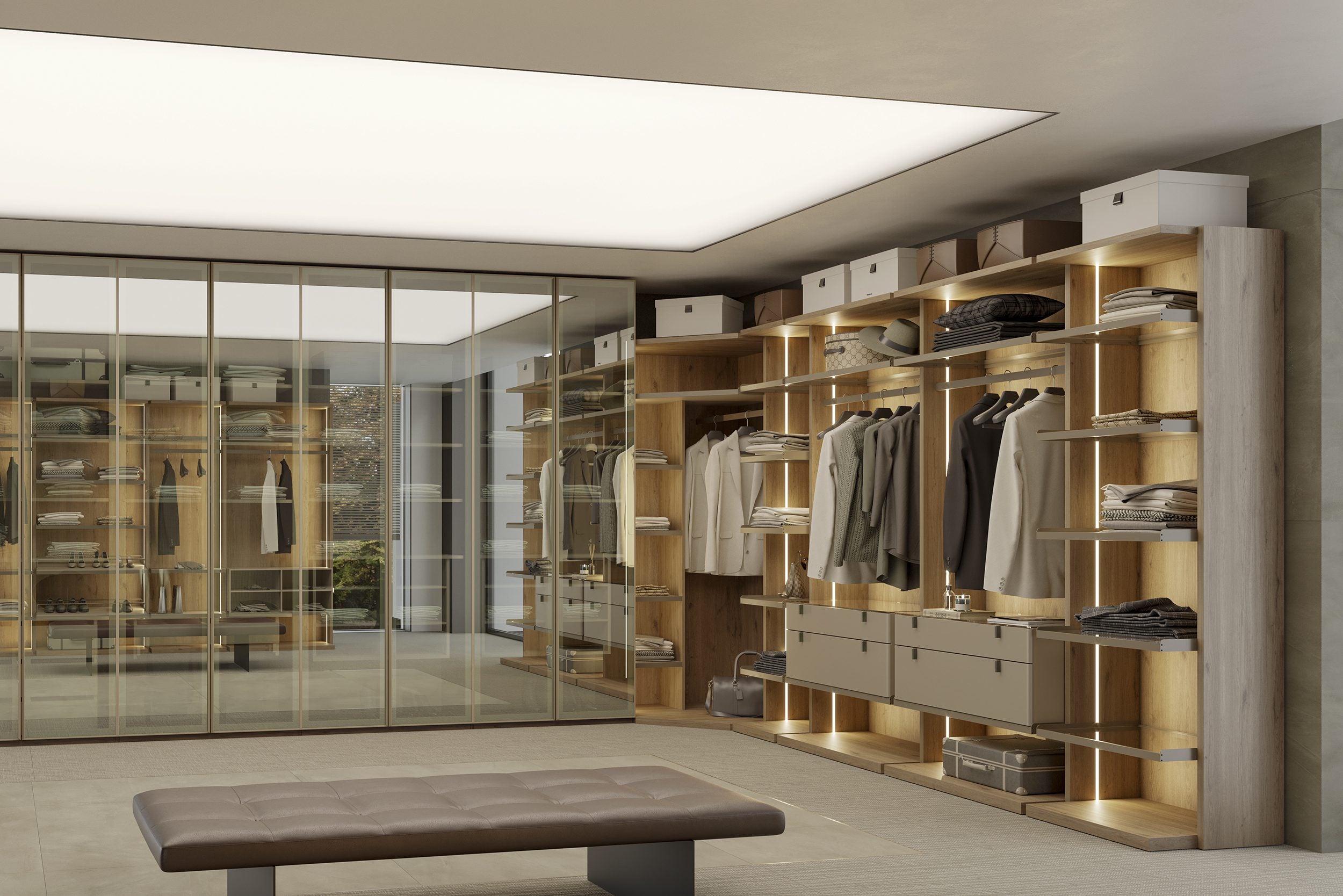 Открит модулен гардероб «Sigma» - 21 модула, с осветление