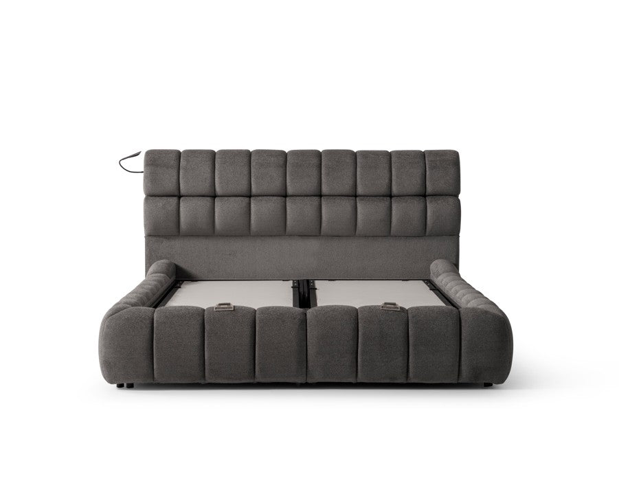 Тапицирано легло «Sigma» + Матрак и табла - с място за съхранение, система за безшумно затваряне