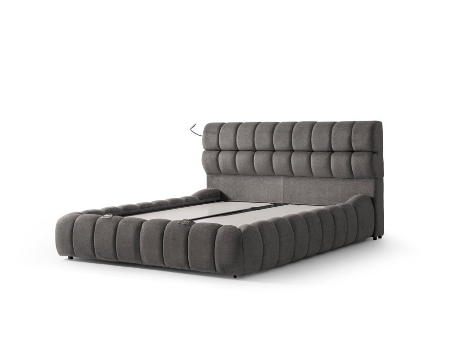 Тапицирано легло «Sigma» + Матрак и табла - с място за съхранение, система за безшумно затваряне