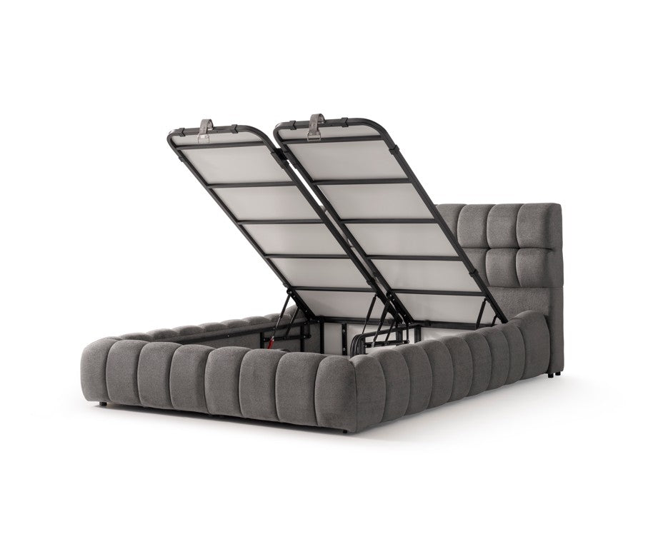 Тапицирано легло «Sigma» + Матрак и табла - с място за съхранение, система за безшумно затваряне