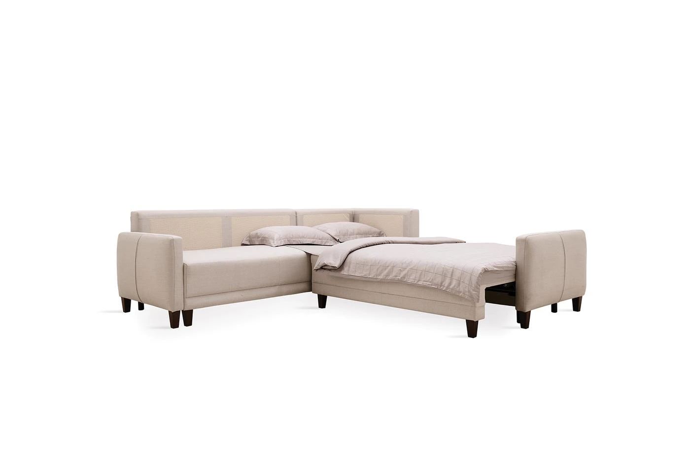 Ъглов разтегателен диван «Smart» + три декоративни възглавници, ширина 260см