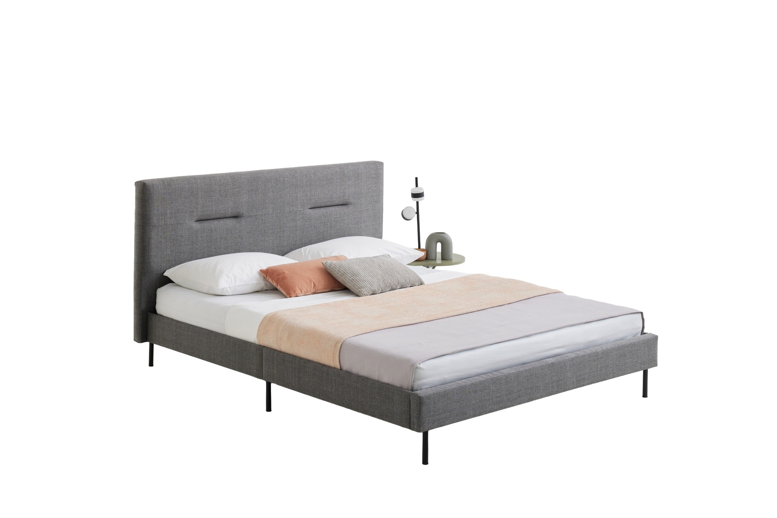 Тапицирано легло «Sovene» + табла, високи метални крака