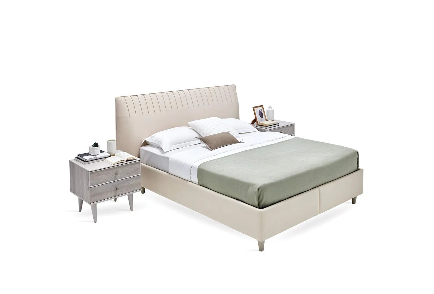 Тапицирана основа за легло «Basel» с място за съхранение, повдигащ механизъм, система за безшумно затваряне