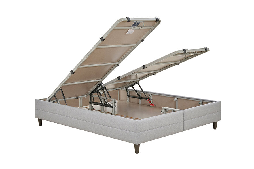 Тапицирана основа за легло «Supreme Pedic» с място за съхранение, повдигащ механизъм, система за безшумно затваряне