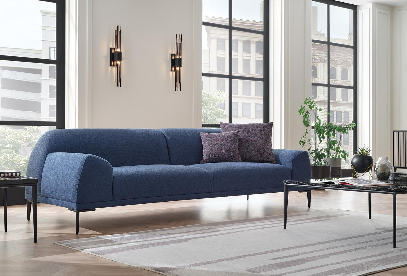 Триместен диван «Swan» + 2 декоративни възглавници, ширина 260см