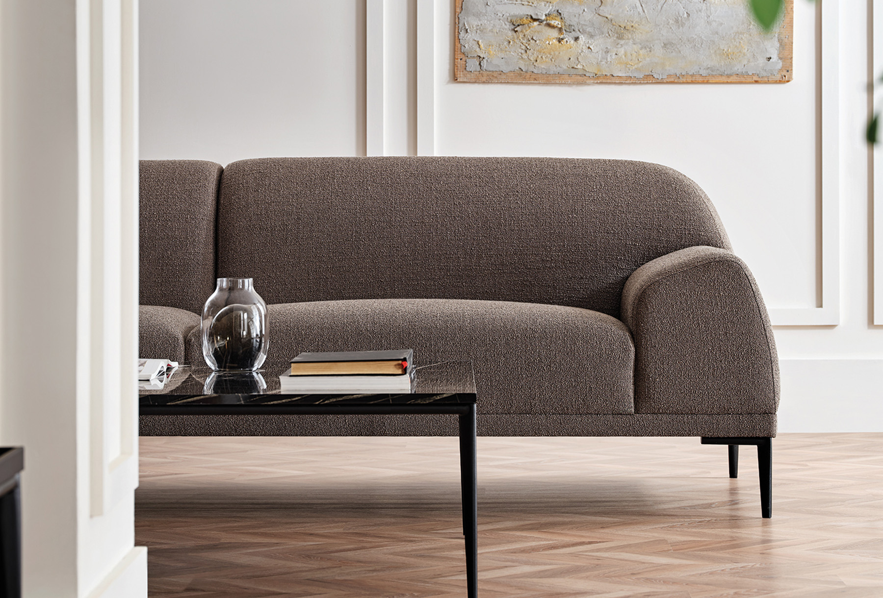 Триместен диван «Swan» + 2 декоративни възглавници, ширина 240см