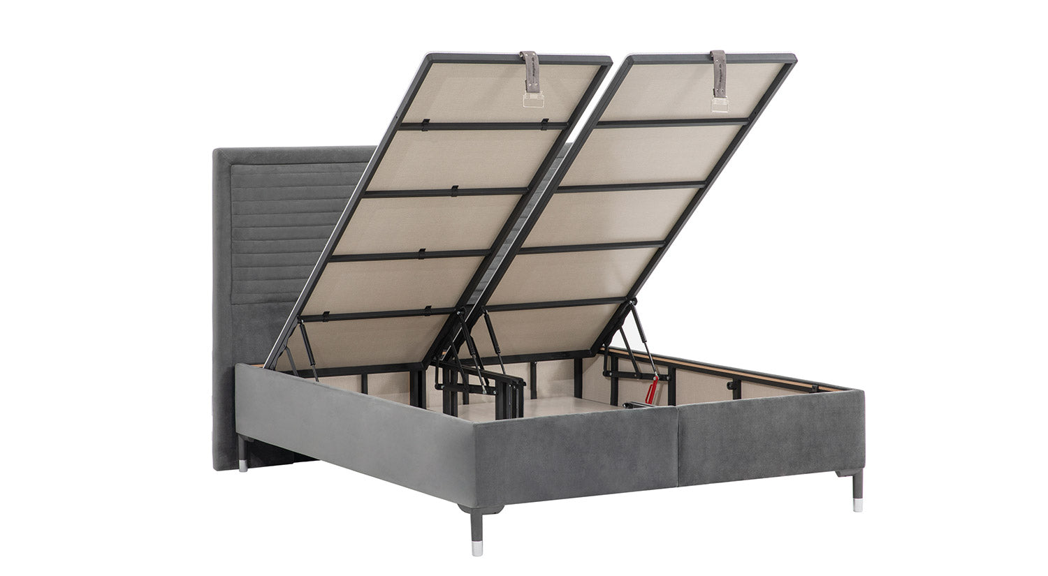 Тапицирано легло «Thermalist» + Матрак и табла - с място за съхранение, повдигащ механизъм, система за безшумно затваряне