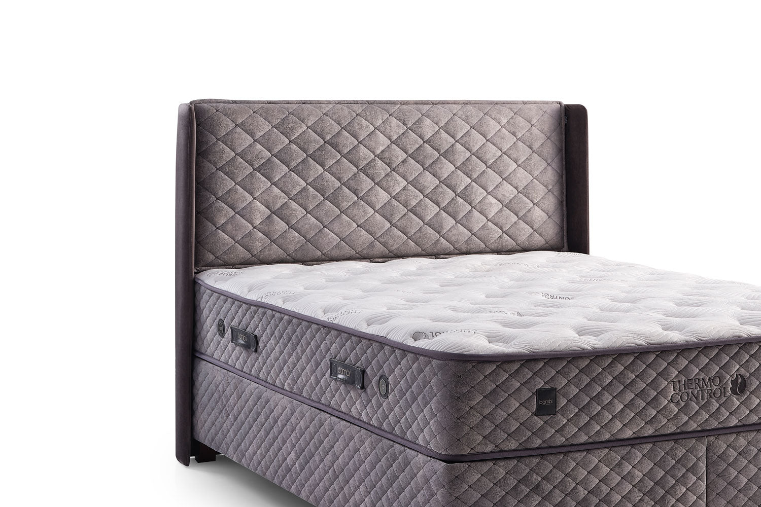 Тапицирано легло «Thermo Control» + Матрак и табла - с място за съхранение, матрак с технология за терморегулация