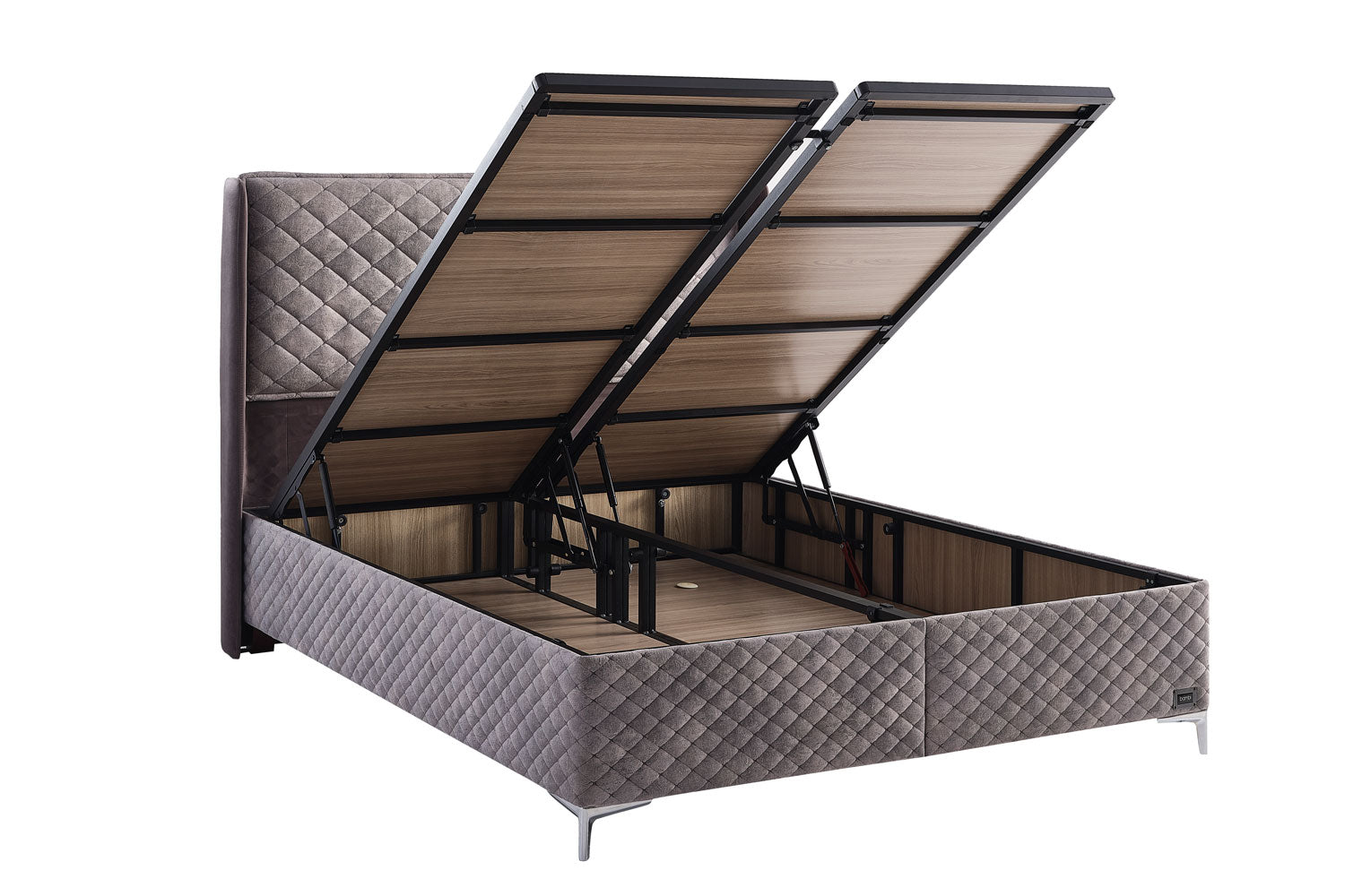 Тапицирана основа за легло «Thermo Control» с място за съхранение, повдигащ механизъм, система за безшумно затваряне