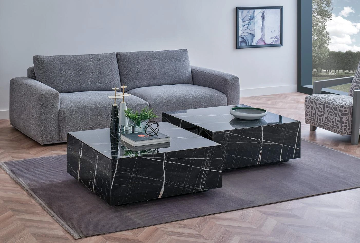 Холна маса «Tosca Black» с размер 90х35х90см