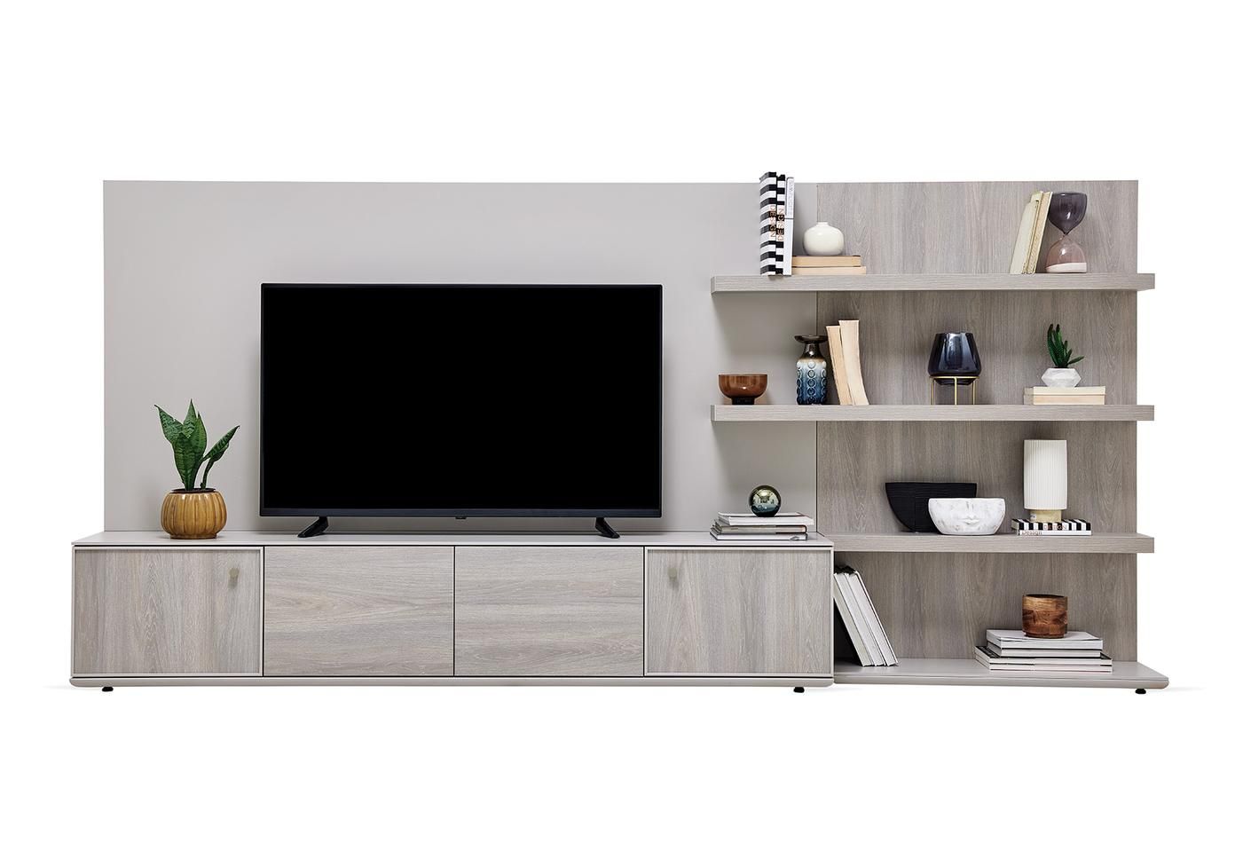 ТВ етажерка за стена «Basel» с рафтове, с размер 121х141х38см